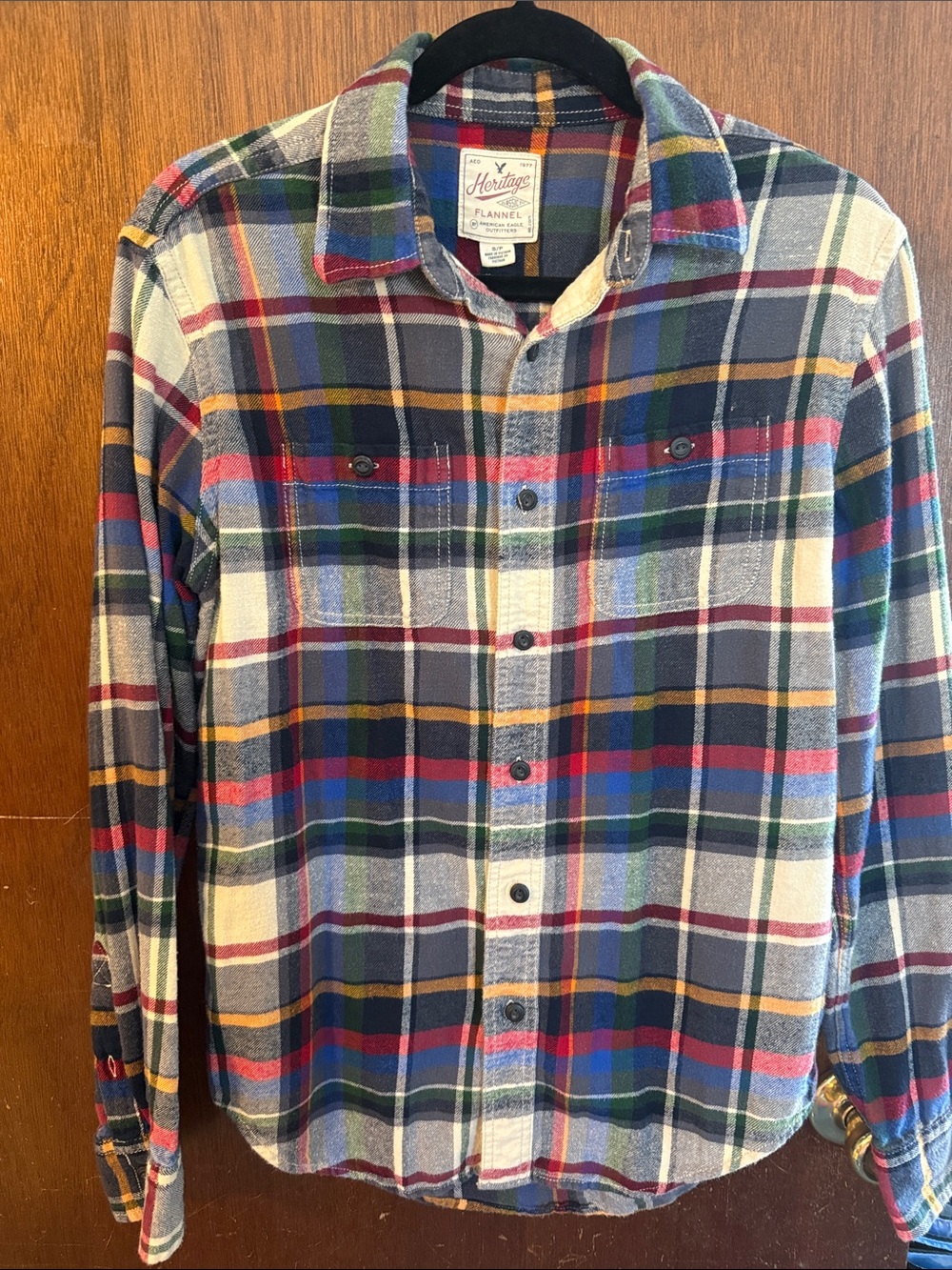American Eagle Outfitters Multicolor Plaid Button-Down Shirt